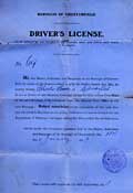 Hackney Carriage driver's license for 1913