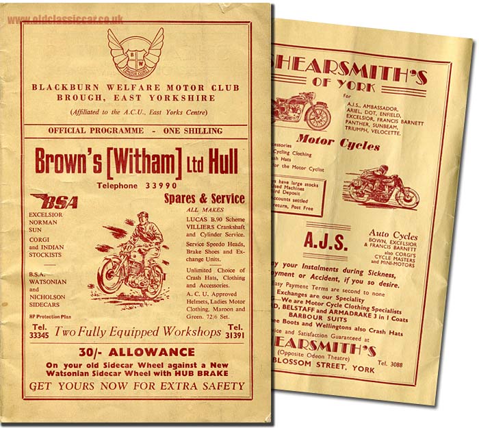Cover of the race programme