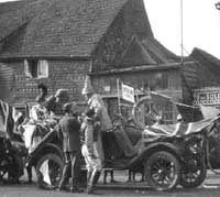 Cars in a parade