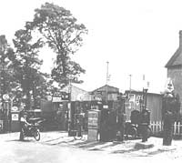 A vintage car garage