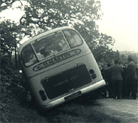 Crashed Bedford coach