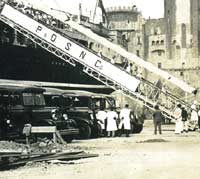 Several 1930s coaches and a P&O ship