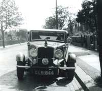 Front view of the Crossley car.