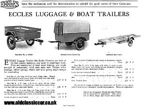 Eccles' range of car trailers