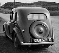 Rear view of the Flying Ten saloon car