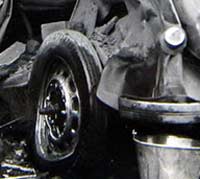 Car destroyed by bombs in WW2