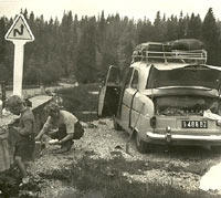 A Mk1 Consul seen on a 50s camping trip