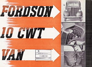 Fordson 10cwt van brochure