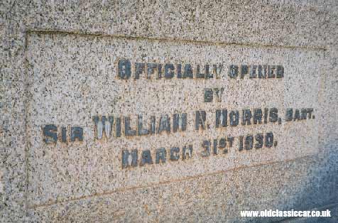 Foundation stone at Bartons garage