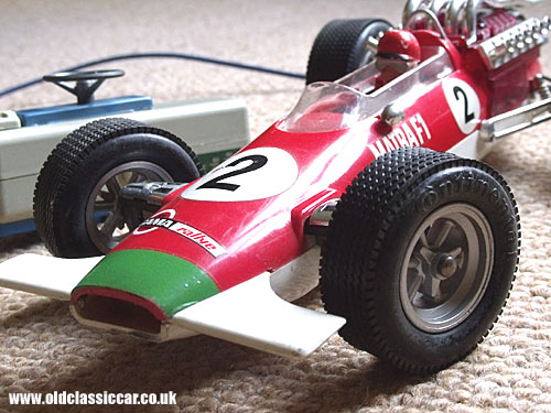 Front view of this toy F1 car