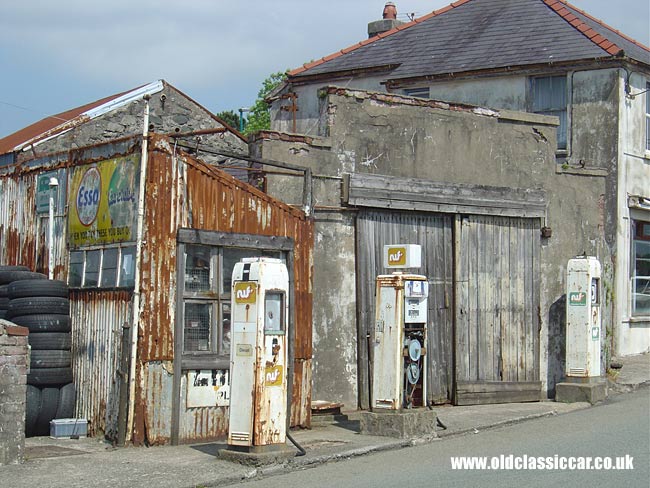 old garage in Wales
