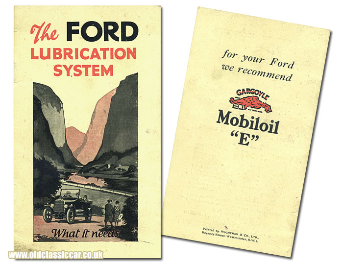 Gargoyle Mobiloil lubricant booklet for the Ford Model T