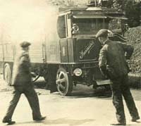 Garrett steam lorry on fire