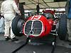 Maserati racing car up on jacks