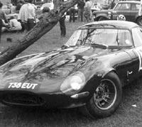 The Lightweight Jaguar E-Type at Prescott hillclimb in 1970