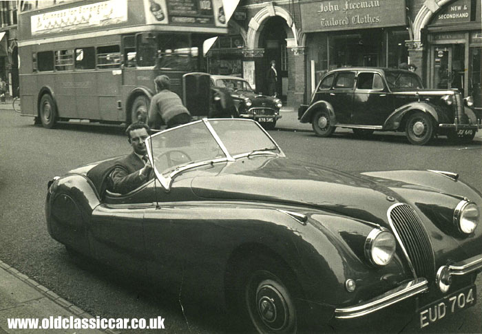 a British Racing Green XK120