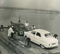 The Jowett Javelin on board a car ferry