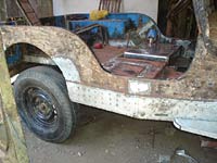 Work starts on the Jeep's bodywork