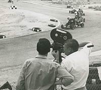 Filming the race with an Arriflex camera