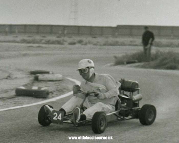 Historic petrol-engine kart racing in Kuwait during the 1960s.