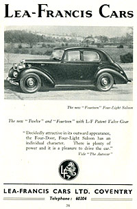 Lea Francis 14hp car of 1946