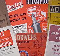 Various items of motoring literature from the 1950s