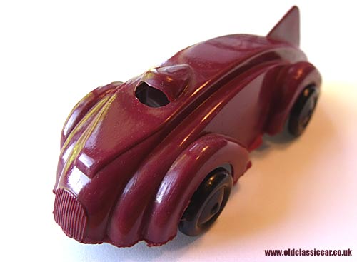 Old plastic toy racing car