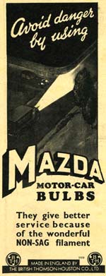 advertisement for Mazda car bulbs