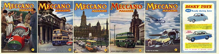 Sample Meccano covers from the 1950s