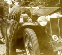 A boy working on the MG