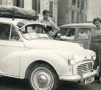 Morris Minor parked in Como