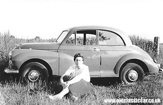 Morris Minor in a field