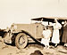 Muddy vintage car