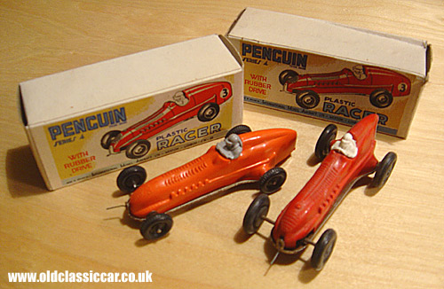 Rubber-band-power racing cars