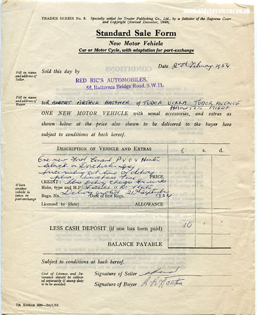 1950s garage receipt