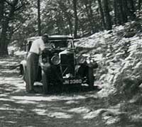 Riley Nine car with bonnet raised