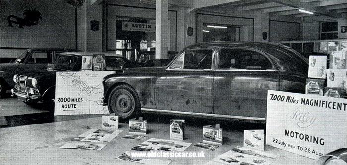 1956 Riley Pathfinder car in a showroom