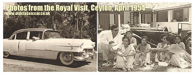 Cars from the Royal visit to Ceylon, in 1954