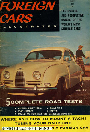 SAAB 93B car on the magazine's cover