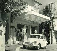 A Minor parked at a French petrol station