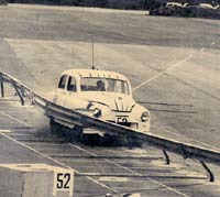 Crash testing a Vanguard into a barrier