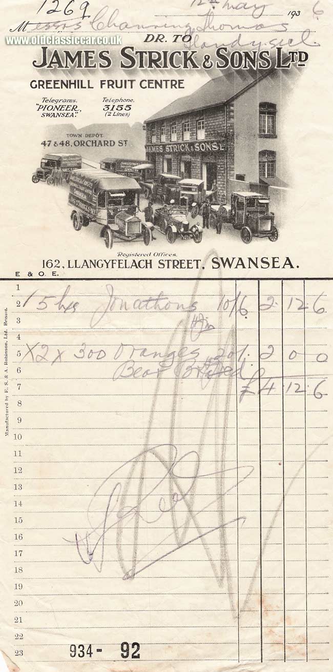 Lots of trucks on this invoice!