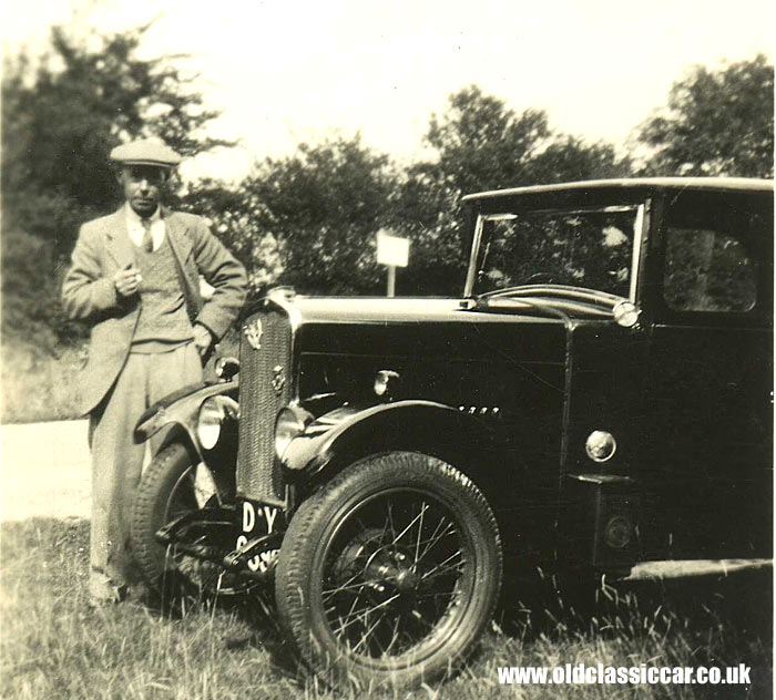A vintage Triumph Super Seven saloon car