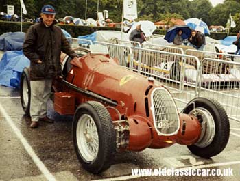 Former team mechanic Sten Aberg with the Alfa Romeo at Goodwood