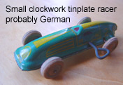 Early tinplate toy racing car