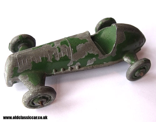 Overall view of this toy racing car