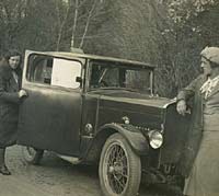 A Triumph Super 7 saloon car