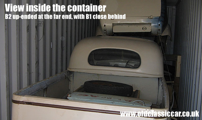 Photo showing 2 of the utes in the container