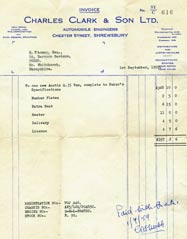 Invoice from Charles Clark of Shrewsbury