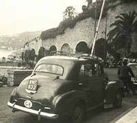 The car stopped in a queue of cars